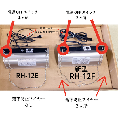 コルツヒーター 新型 RH-12F 4台セット品 単相100V パナソニック 畜産ヒーター 家畜用ヒーター nk-rh12f RH-12E後継機種 保護猫 亀 保温 赤ちゃん 子豚 子牛